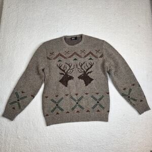 Vintage ROBERT BRUCE Made in USA SMALL Sweater MOUNTAINS Ski WOOL Sweater